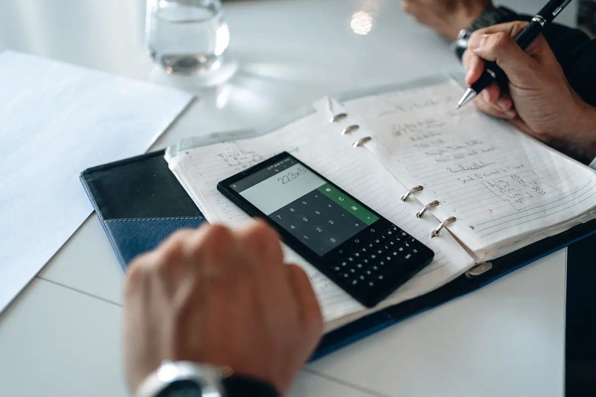 Daily accounting notes in the business work file.